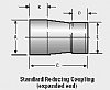 2.125" x 2" 16 ga. Aluminum Reducing Coupling, Expanded Ends 