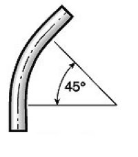 3.5" Sch. 10 Carbon Steel Elbow, 45 x 6" CLR