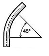 1.5" Sch. 10 Aluminum Elbow, 45 x 10" CLR