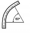 3.5" Sch. 10 Carbon Steel Elbow, 60 x 18" CLR