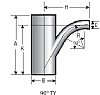 8" x 4" 14 ga. 304 Stainless Steel TY, 90 x 10" CLR