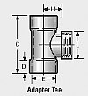 2" FNPT x 4" 16 ga. Cast Zinc, Adapter Tee 