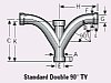 4" 16 ga. Aluminum Double 90º TY