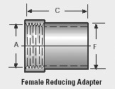 Female Reducing Adapter, 2" FNPT x 2.5" OD, Stainless Steel
