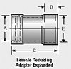 Female Reducing Adapter Expanded, 2" FNPT x  2.5" ID, Carbon Steel