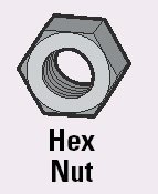 3/8" Zinc Hex Nut
