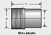 Male Adapter, 12" MNPT x 12" OD, Stainless Steel