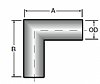 2.5" 11 Ga. Aluminum 2-Piece Mitered Elbow