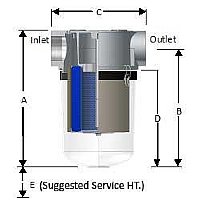 CT-234-300C Compact "T" Style Inlet Vacuum Filter