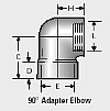 90º Adapter Elbow, 2" FNPT x 2.125" ID, 16 ga. Cast Aluminum