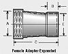 Female Adapter, 2" FNPT x 2" ID, Aluminum