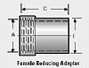 Female Reducing Adapter, 2" FNPT x 2.5" OD, Aluminum